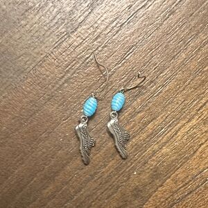Silver and Blue Dangle Earrings